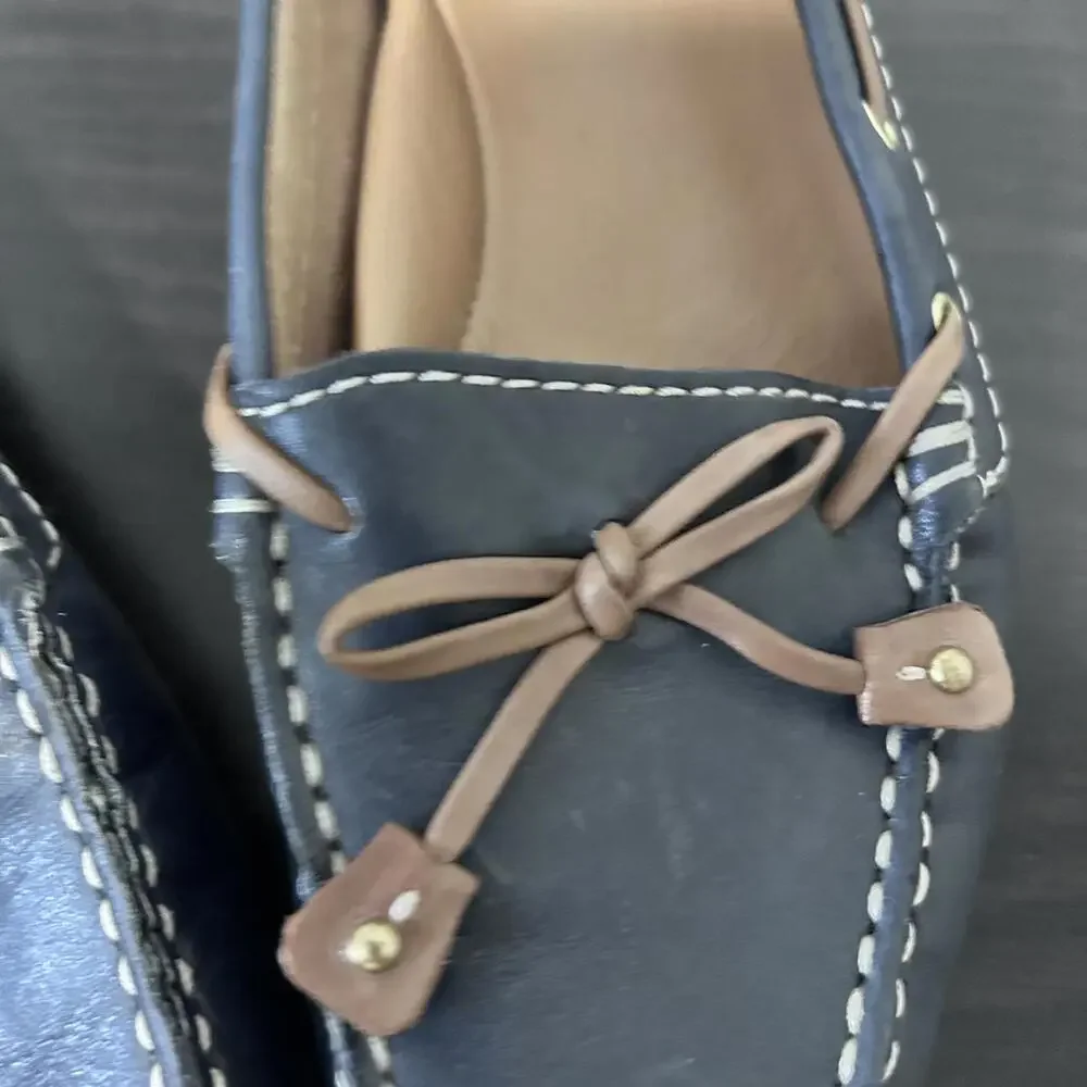 Clarks Artisan Dunhill Driving Moccasins Navy Blue Women's size 6‎